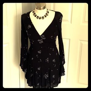 Euc free people jasmine dress, black, 10